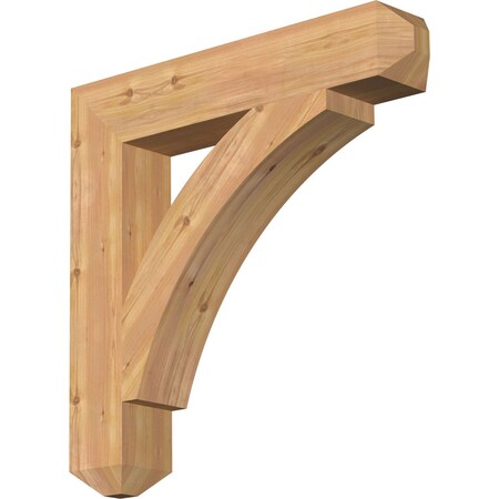 Ekena Millwork Thorton Craftsman Smooth Bracket, Western Red Cedar, 5 1/2"W x 32"D x 32"H BKT06X32X32THR04SWR